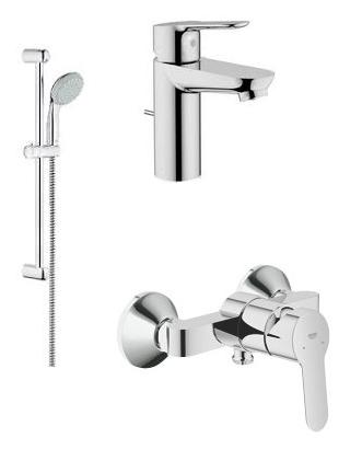 Grohe BauEdge 23356 000 Egykaros mosdócsaptelep + BauEdge 23333 000 Egykaros fali zuhanycsaptelep + New Tempesta II 27598 00E zuhanyszett*