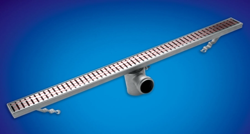 Aco. Classic normál (120mm) 1085 mm-es szigetelő gallér nélküli zuhanyfolyóka perforált ráccsal (402744-0)