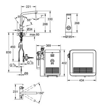 GROHE Blue® 31347 001 hűtővel és Co2 palackkal (31347001)