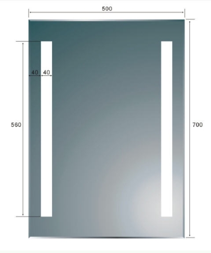 Aqualine hátulról világító 50x70 cm tükör (ATH1)