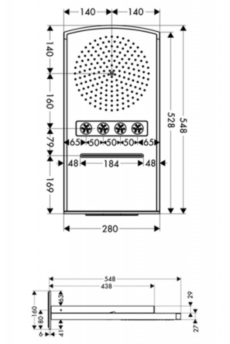 Hansgrohe Raindance Rainfall 240 Air 3Jet króm fejzuhany világítással 28410000