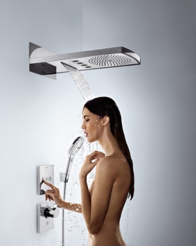 Hansgrohe Raindance Rainfall 240 Air 3Jet króm/fehér fejzuhany világítással 28410400