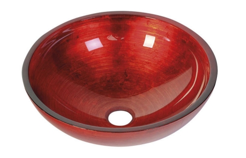 Sapho MURANO 40x13 cm piros üvegmosdó (AL5318-63)