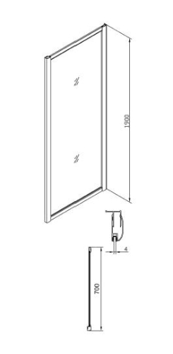 Sapho Gelco SIGMA 700 zuhanyfal (70 cm, króm, Átlátszó, #SG1567)