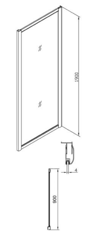 Sapho Gelco SIGMA 900 zuhanyfal (90 cm, króm, Átlátszó, #SG1569)