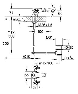 Grohe Arabesk 24403 000 bide csaptelep (24403000)