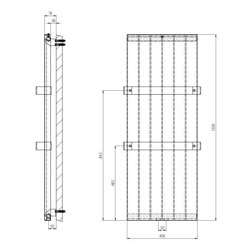 Sapho MAGNIFICA 456x1206 mm fürdőszobai radiátor, texturált fehér IR135