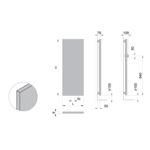 Sapho MAGNIFICA 456x1206 mm fürdőszobai radiátor, texturált fehér IR135