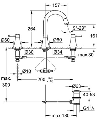 Grohe Grandera 20389 IG0 3-lyukas mosdócsaptelep (20389IG0)