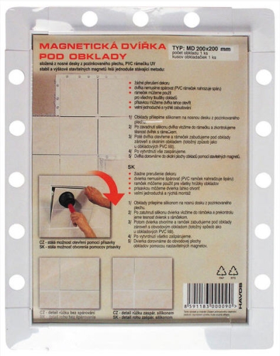 Aqualine mágneses csempeajtó MD250x330