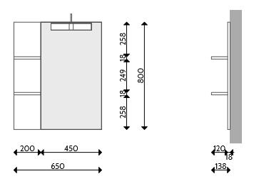 Tboss Evelin 65 fürdőszobabútor komplett szett (magasfényű fehér)