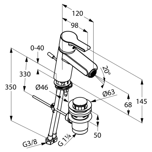 Kludi O-cean egykaros bidécsaptelep 384300575