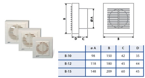 Cata Standard B 15 fürdőszobai axiál ventilátor (00930000)