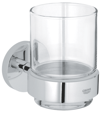Grohe Essentials 40369 000 tartókonzol + Essentials 40372 000 üvegpohár