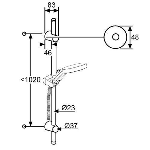 Kludi A-QA 3S zuhanygarnitúra 110 cm-es zuhanyrúddal 6209605-00