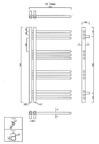 Sapho DORLION 500x900mm króm radiátor (1130-10)