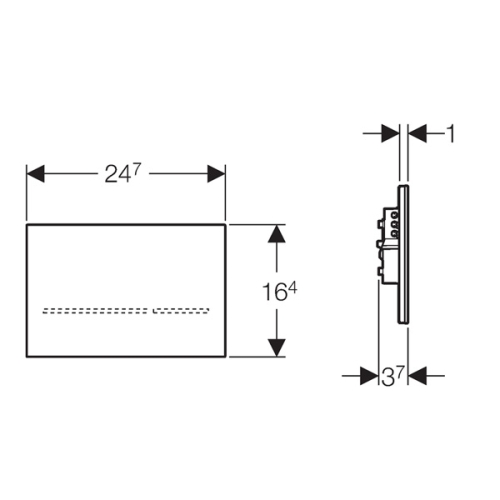 Geberit Sigma 80 érintésmentes tükröződő (reflexiós) üveg WC-öblítő működtető lap 8 cm-es tartályhoz (UP720) 116.091.SM.1