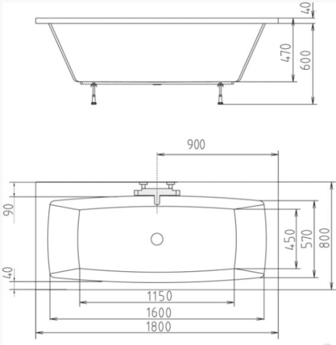 Polysan Kvadra Single 180x80 egyenes (17611)