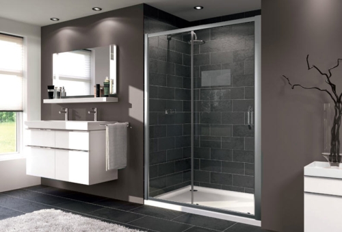 Hüppe Aqua 2 részes tolós zuhanyajtó (137-142 cm, króm, átlátszó, #HUAQ120404)