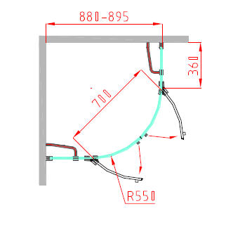 Sapho Gelco Legro 90x90 negyedköríves zuhanykabin GL5590