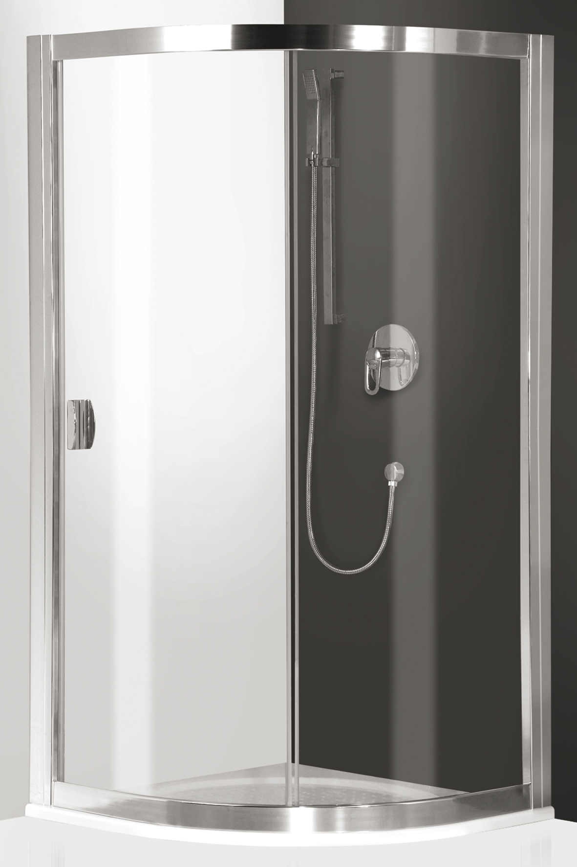 Roltechnik Exclusive Line ECR1 90x90 cm-es negyedköríves zuhanykabin (Transparent, ezüst, 87-90,5 cm, #505-900R55N-01-02)