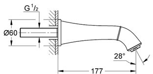 Grohe Grandera króm/arany kádbeömlő 13341 IG0 (13341IG0)