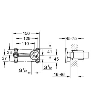 Grohe egykaros univerzális falba építhető test 33769 000 (33769000)