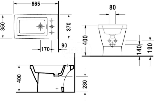 Duravit 2nd floor álló bidé 013710 00 00