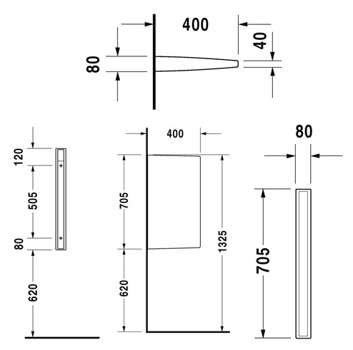 Duravit piszoár-válaszfal 8500000000