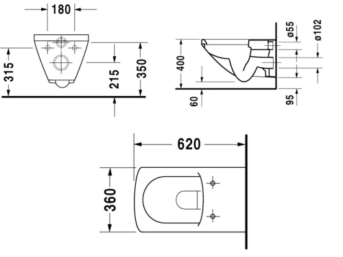 Duravit Caro fali wc 019809 00 00