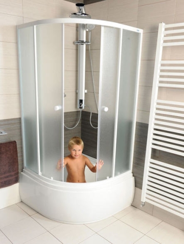 Aqualine Amichetta 90x90x150 cm íves zuhanykabin (E93)