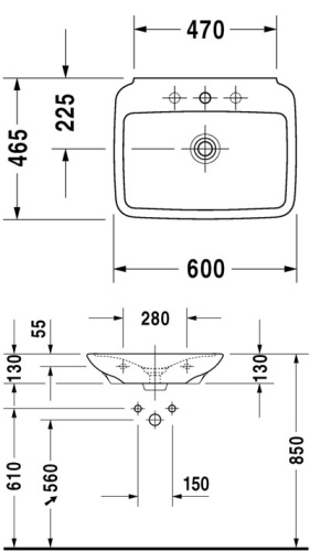 Duravit PuraVida 60x46,5 cm mosdó 270060 00 00