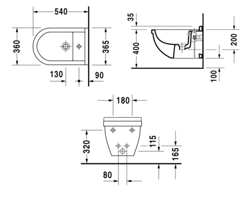 Duravit Starck 3 fali bidé 2280150000