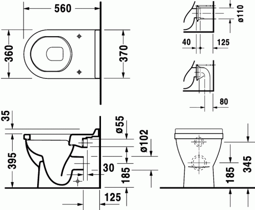 Duravit Starck 3 álló wc 0124090000