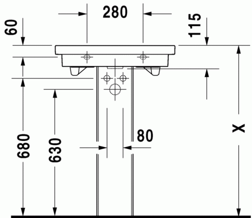 Duravit 2nd floor 60x43 cm mosdó 0491600000