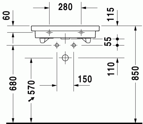 Duravit 2nd floor 60x43 cm mosdó 0491600000