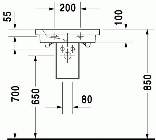 Duravit 2nd floor 50x40 cm kézmosó 0790500000