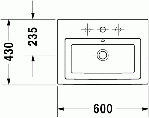 Duravit 2nd floor 60x43 cm beépíthető mosdó 0347600000