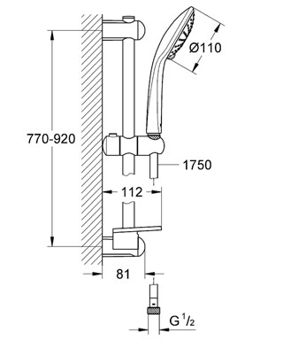 Grohe Euphoria zuhanygarnitúra 90 cm-es zuhanyrúddal Eco 27225 001 (27225001)