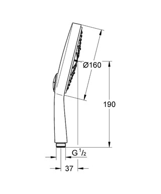 Grohe Power&Soul Cosmopolitan kézizuhany 160 mm 9,5 l/perc 27668 000 (27668000)