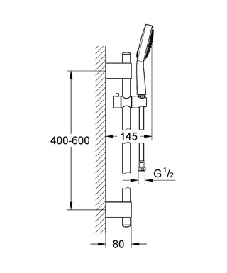 Grohe Power&Soul Cosmopolitan zuhanygarnitúra 27753 000 (27753000)