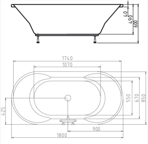 POLYSAN IO 180x85 ovális kád (16611)