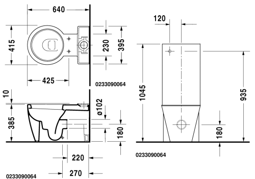 Duravit Starck1 monoblokkos wc 023309 00 64+872710 00 05