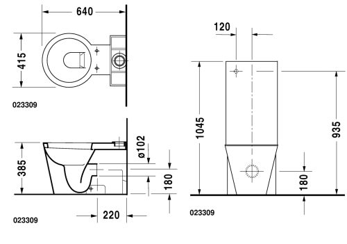 Duravit Starck1 monoblokkos wc 023309 00 64+872710 00 05