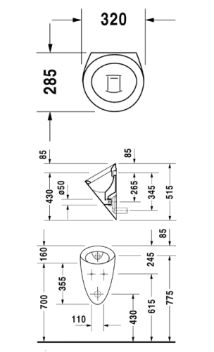 Duravit Starck1 piszoár 0834320000