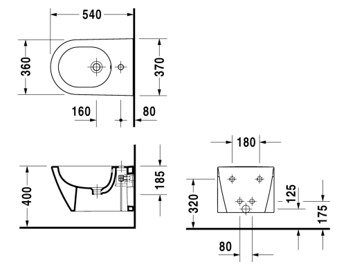 Duravit Starck2 fali bidé 2271150000