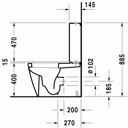 Duravit Starck2 monoblokkos WC 214509 00 00+093300 00 05