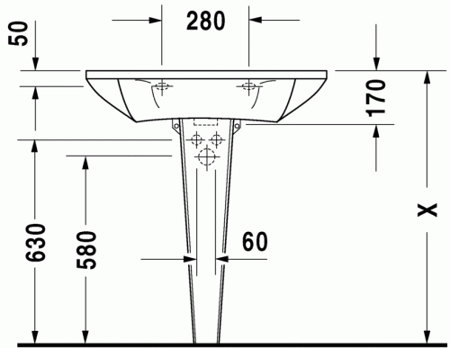 Duravit Starck1 75x54,5 cm mosdó 040575 00 00