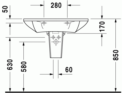 Duravit Starck1 75x54,5 cm mosdó 040575 00 00