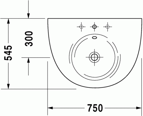 Duravit Starck1 75x54,5 cm mosdó 040575 00 00